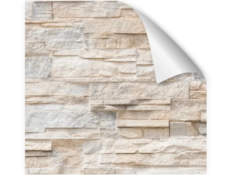 Myspotti Küchenrückwandfolie Bruchsteinwand Beige Selbstklebend 280 cm x 60 cm