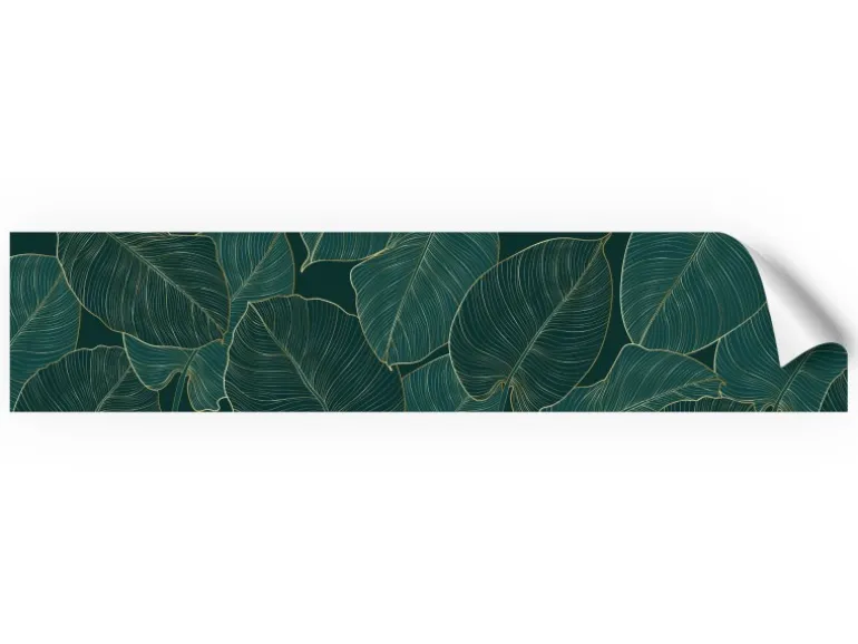 Myspotti Küchenrückwandfolie Leaves Green Selbstklebend 280 cm x 60 cm