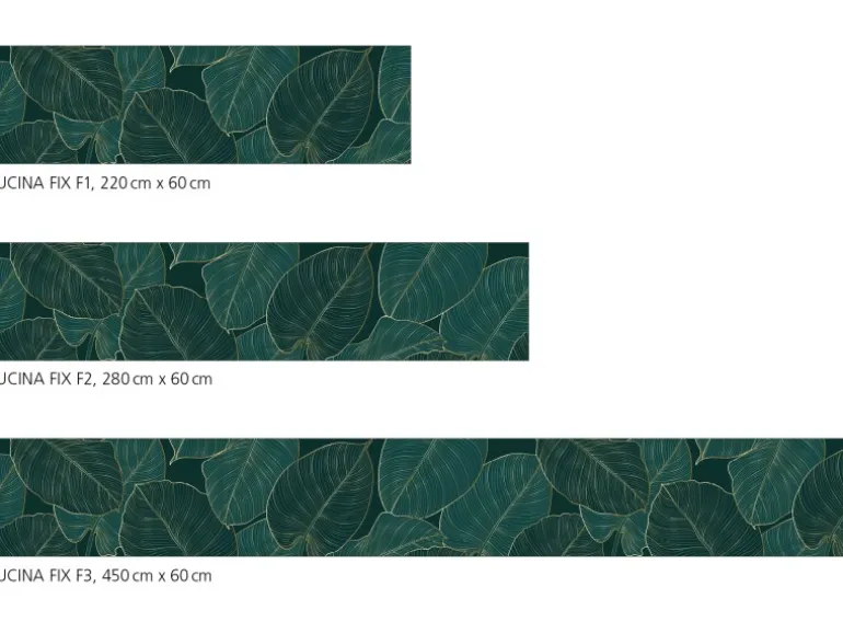 Myspotti Küchenrückwandfolie Leaves Green Selbstklebend 280 cm x 60 cm