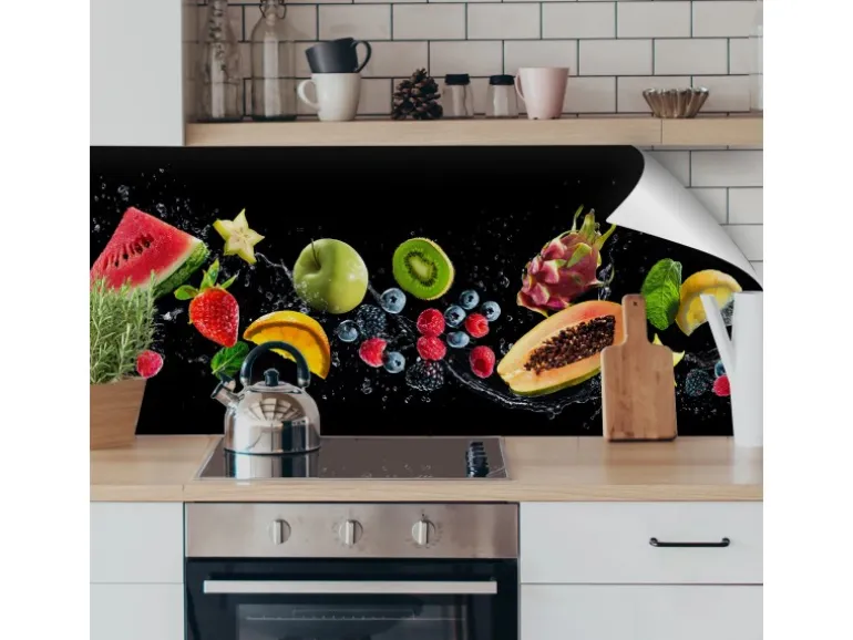 Myspotti Küchenrückwandfolie Fruit Splash Selbstklebend 220 cm x 60 cm