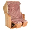 Natur24 Gartenstrandkorb Rustikal 50 2-Sitzer Kunststoffgeflecht Beige-Rot