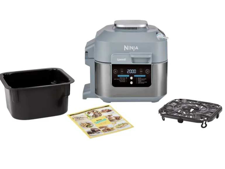 Ninja Cooking System und Heißluftfritteuse ON400DE Speedi Rapid Hellgrau
