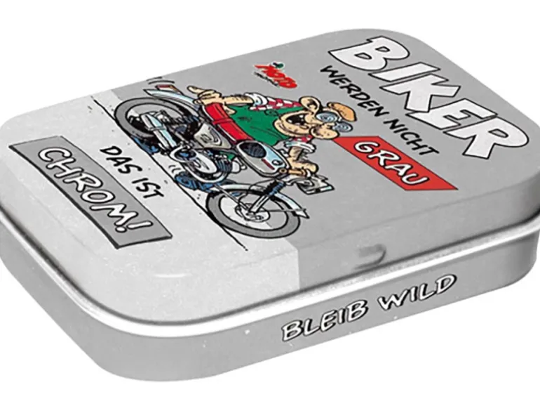 Nostalgic-Art Pillendose Motomania Biker werden nicht grau