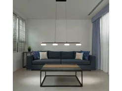 Näve LED-Pendelleuchte Cimo Schwarz 150 cm x 96 cm x 12 cm 4er-Set