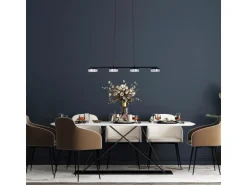 Näve LED-Pendelleuchte Cimo Schwarz 150 cm x 96 cm x 12 cm 4er-Set