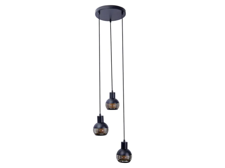 Näve Pendelleuchte Casco Schwarz Ø 25 cm x 120 cm 3er-Set