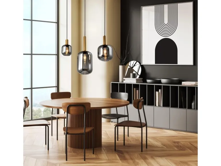 Näve Pendelleuchte Fumo Schwarz 150 cm x 82,4 cm x 22 cm 3er-Set