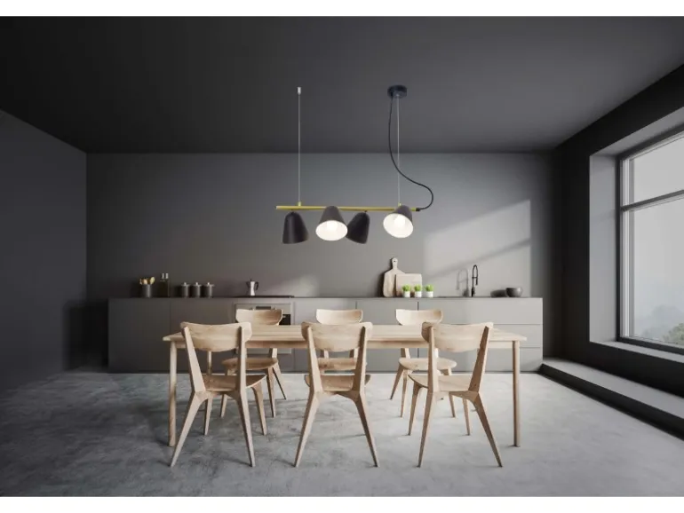 Näve Pendelleuchte Triton Schwarz 126 cm x 61 cm x 13 cm 4er-Set