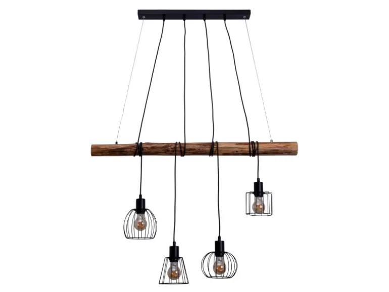 Näve Pendelleuchte Woodland Schwarz 150 cm x 100 cm x 13 cm 4er-Set