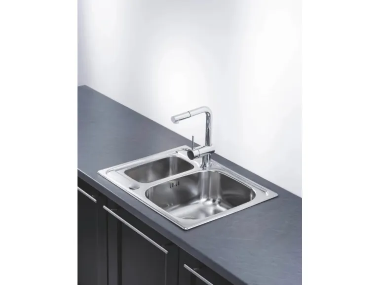 OBI Einbauspüle Quadra Duo 62 Edelstahl eckig