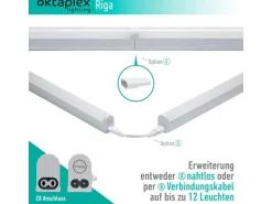 Oktaplex LED Unterbauleuchte Riga 2er Set Küche 28cm Neutralweiß 4000K 230V mit Schalter
