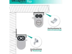 Oktaplex LED Unterbauleuchte Riga 2er Set Küche 28cm Neutralweiß 4000K 230V mit Schalter