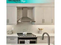 Oktaplex LED Unterbauleuchte Riga 2er Set Küche 28cm Neutralweiß 4000K 230V mit Schalter