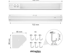 Oktaplex Talin 2er Set Unterbauleuchte Küche 76cm mit Steckdose Küchenbeleuchtung Warmweiß 3000K