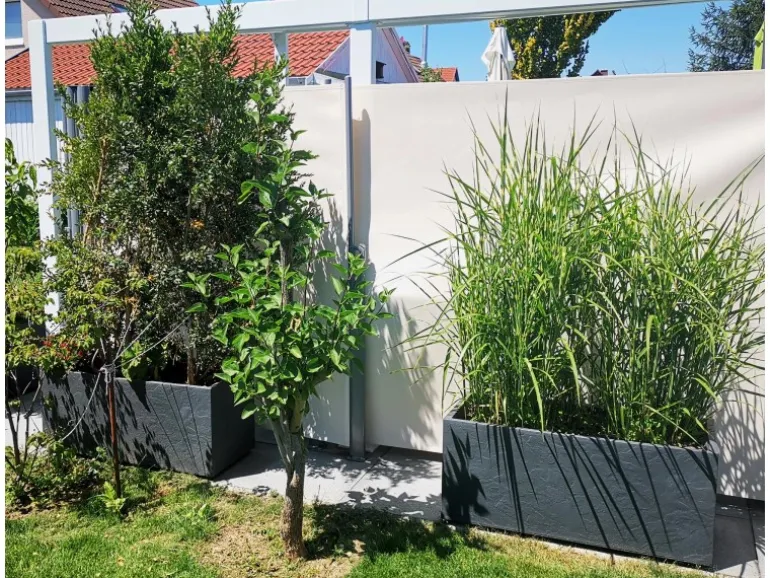 Ondis24 Pflanzkübel Vulkan 100 Blumentopf Doppelwandig Anthrazit Blumentopf Pflanzgefäß