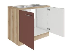 OPTIFIT Bari407 Küchen-Spülenunterschrank 100 cm Rostrot