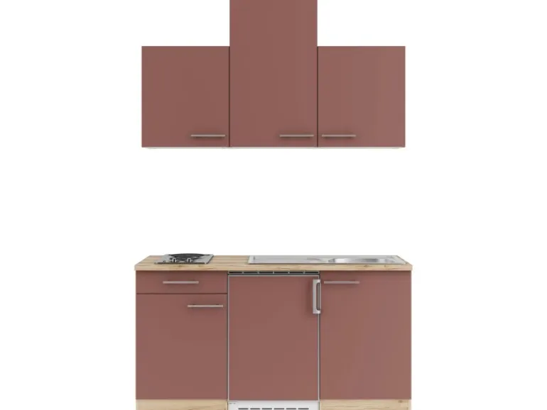 OPTIFIT Bari407 Miniküche 150 cm Rostrot