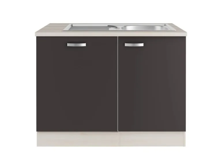 OPTIFIT Faro220 Küchen-Spülenschrank-Set Anthrazit