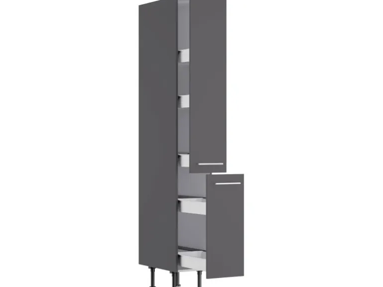 Optifit Küchen-Apothekerschrank Ingvar420 30cmx 211,8cmx 58,4cm Anthrazit Matt