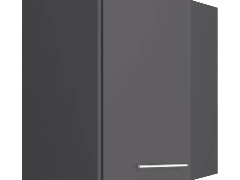 Optifit Küchen-Eckoberschrank Ingvar420 60/60cm x 70,4cm x 34,9cm Anthrazit/Matt