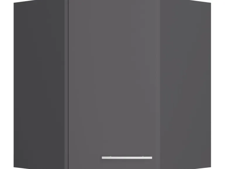 Optifit Küchen-Eckoberschrank Ingvar420 60/60cm x 70,4cm x 34,9cm Anthrazit/Matt