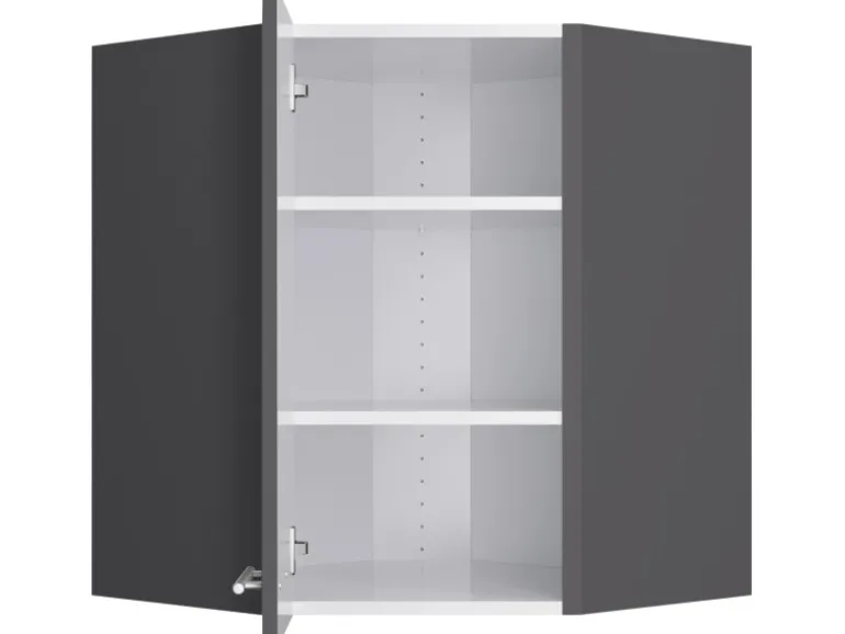 Optifit Küchen-Eckoberschrank Ingvar420 60/60cm x 70,4cm x 34,9cm Anthrazit/Matt