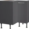 Optifit Küchen-Eck-Unterschrank Ingvar420 90/90cmx 57cmx 58,4cm Anthrazit Matt