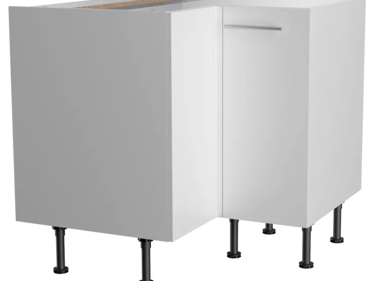 Optifit Küchen-Eck-Unterschrank Bengt932 90/90 cm x 87 cm x 58,4 cm Weiß