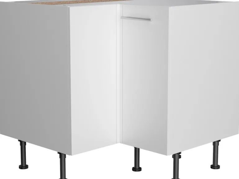 Optifit Küchen-Eck-Unterschrank Bengt932 90/90 cm x 87 cm x 58,4 cm Weiß