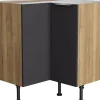 Optifit Küchen-Eck-Unterschrank Linus984 90/90cmx87cmx58,4cm Anthra.-WildEiche