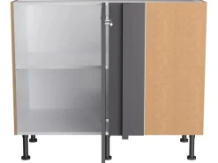 Optifit Küchen-Eck-Unterschrank Jonte984 100/65x 87x 58,4cm Anthrazit Wildeiche