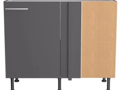 Optifit Küchen-Eck-Unterschrank Ingvar420 100/65 x 87 x 58,4 cm Anthrazit Matt