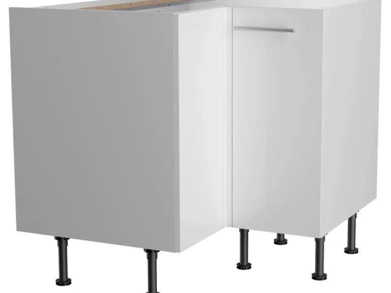 Optifit Küchen-Eck-Unterschrank Rurik986 90/90 cm x 87 cm x 58,4 cm Weiß