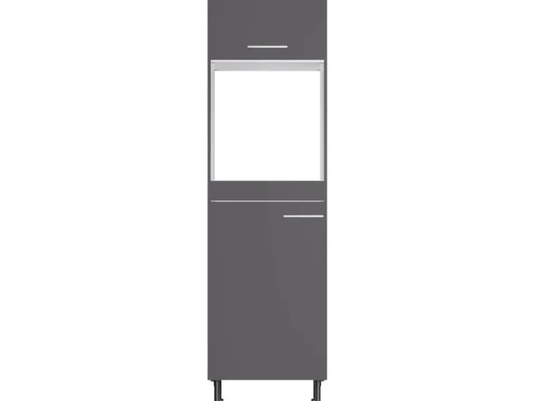 Optifit Küchen-Hochschrank für Backof. u. Kühlschr. Ingvar420 60cm Anthra. Matt