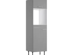 Optifit Küchen-Hochschrank für Backofen und Kühlschrank Mats825 60 cm Basaltgrau