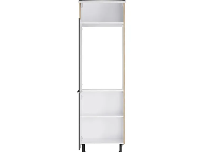 Optifit Küchen-Hochschrank für Kühlschrank Linus984 60 cm Anthrazit-Wildeiche