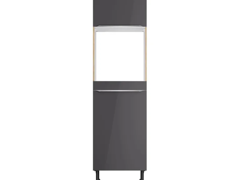 Optifit Küchen-Hochschrank f. Backof./Kühlschr. Linus984 60cm Anthra.-WildEiche