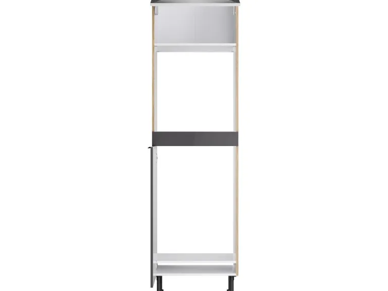 Optifit Küchen-Hochschrank f. Backof./Kühlschr. Linus984 60cm Anthra.-WildEiche