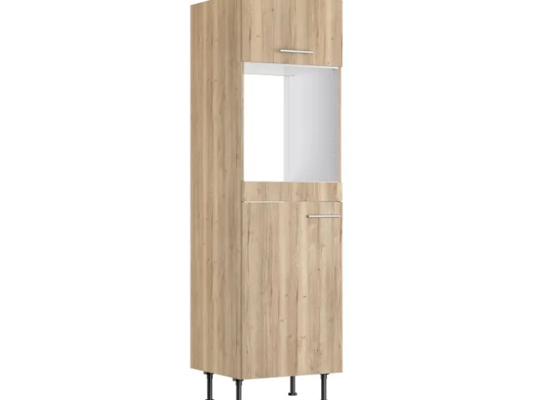 Optifit Küchen-Hochschrank für Backofen und Kühlschrank Erik290 60 cm Wildeiche