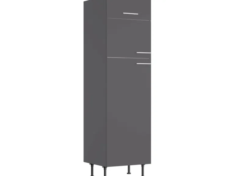 Optifit Küchen-Hochschrank für Kühl-Gefrier-Kombi Ingvar420 60 cm Anthrazit Matt