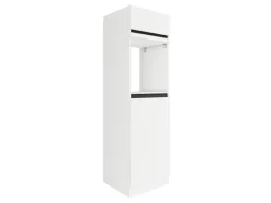 Optifit Küchen-Hochschrank f. Backofen u. Kühlschrank 60cm Weiß Anthrazit
