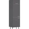 Optifit Küchen-Hochschrank für Kühlschrank Ingvar420 60 cm Anthrazit Matt
