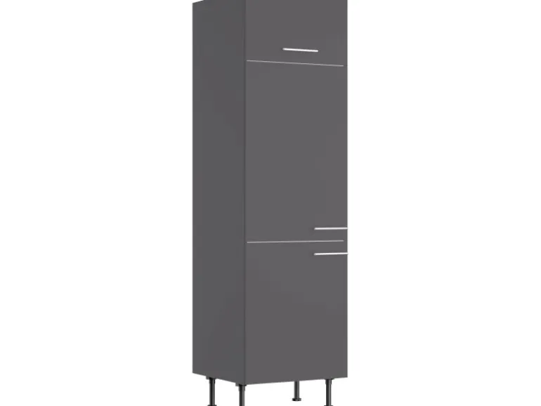 Optifit Küchen-Hochschrank für Kühlschrank Ingvar420 60 cm Anthrazit Matt