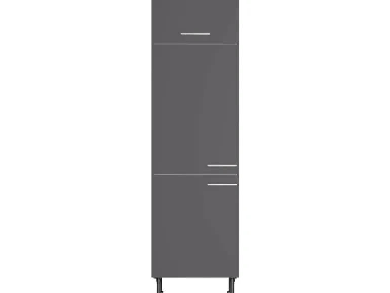 Optifit Küchen-Hochschrank für Kühlschrank Ingvar420 60 cm Anthrazit Matt