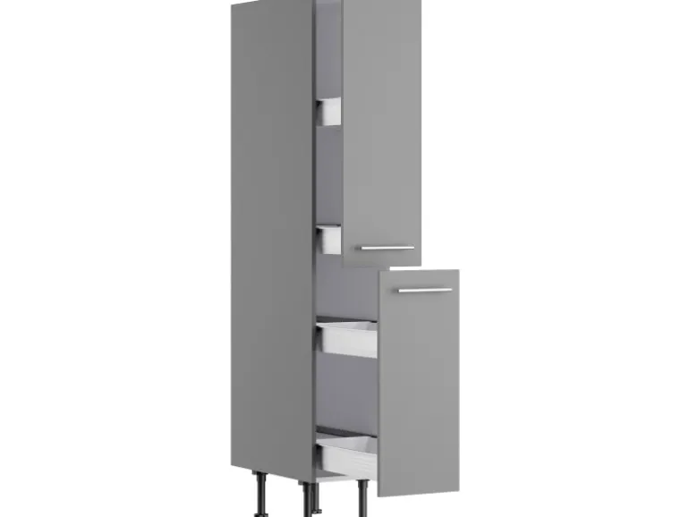 Optifit Küchen-Midi-Apothekerschrank Mats825 30cm x 176,6cm x 58,4cm Basaltgrau