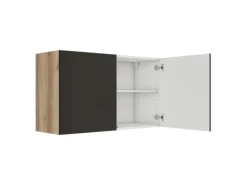 Optifit Küchen-Oberschrank 100 x 57,6 x 34,6 cm Noah420 Anthrazit Wildeiche NB