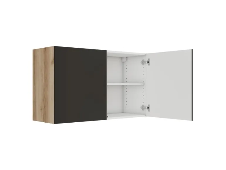 Optifit Küchen-Oberschrank 100 x 57,6 x 34,6 cm Noah420 Anthrazit Wildeiche NB