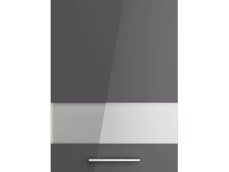 Optifit Küchen-Oberschrank mit Glassegment Jonte984 50 cm Anthrazit-Wildeiche