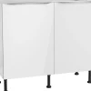 Optifit Küchen-Spülenunterschrank Arvid986 100 cm x 87 cm x 58,4 cm Weiß