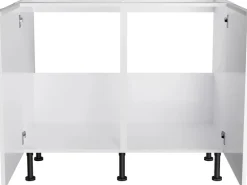 Optifit Küchen-Spülenunterschrank Arvid986 100 cm x 87 cm x 58,4 cm Weiß
